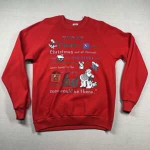 Vintage BJ Designs Sweatshirt Adult Large Christmas The Night Before Graphic 80s